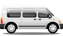 Graphic of a white minibus