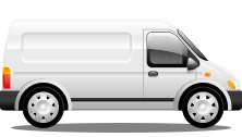 Graphic of a white van